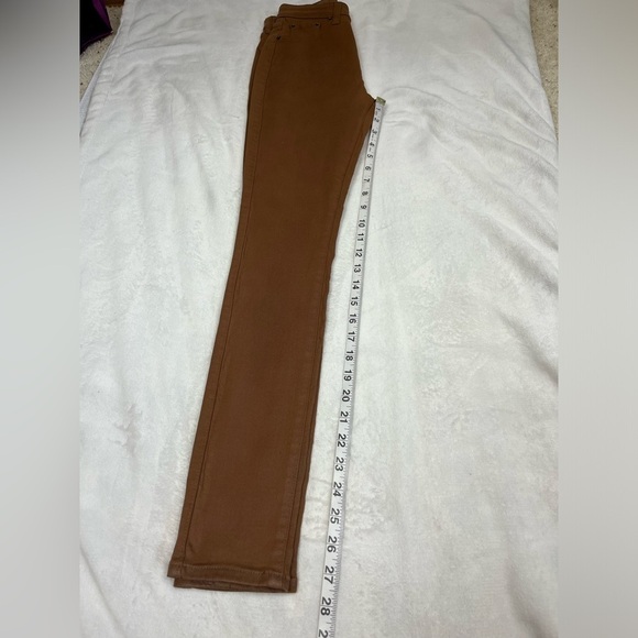 NWT Pistola Aline High Rise Skinny Coated Jeans Cognac Color Size 24 - Picture 14 of 14